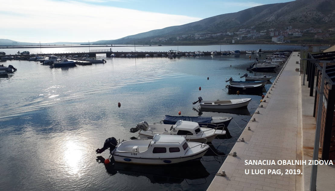 Sanacija obalnog zida u luci Pag - Katina